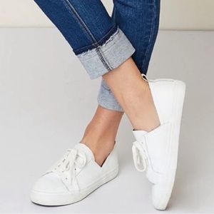 LUCKY BRAND Women's Dansbey Lace-Up White Leather Sneakers Size 9